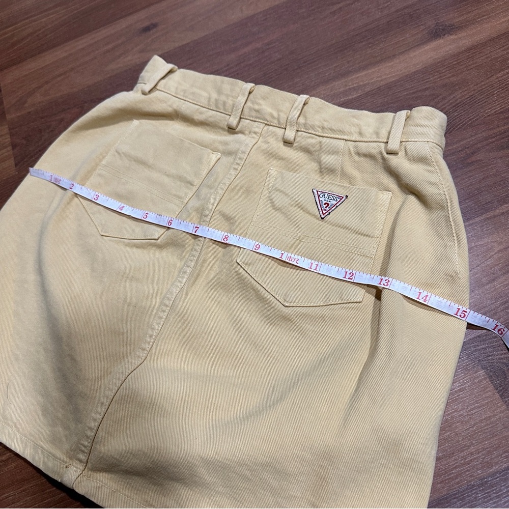 GUESS Vintage high waisted guess butter yellow denim jean skirt - Picture 10 of 10
